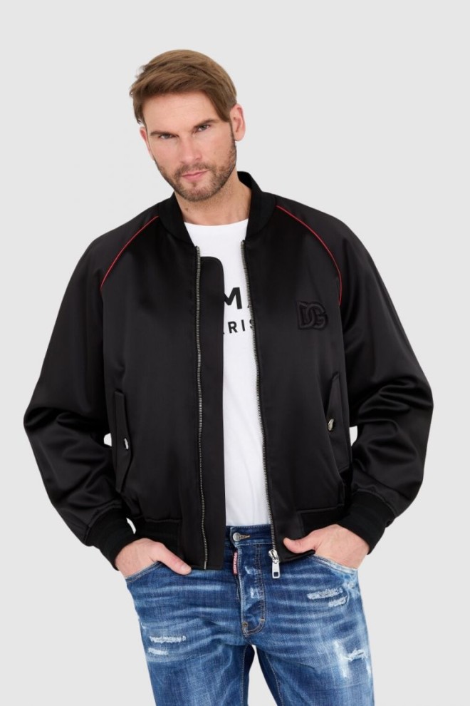 DOLCE & GABBANA Black bomber outwear jacket