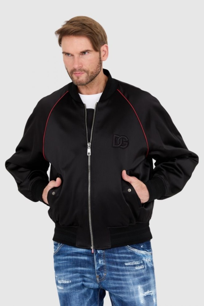 DOLCE & GABBANA Black bomber outwear jacket