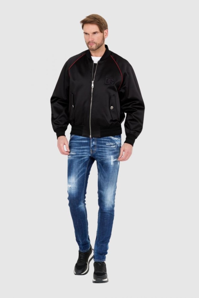 DOLCE & GABBANA Black bomber outwear jacket