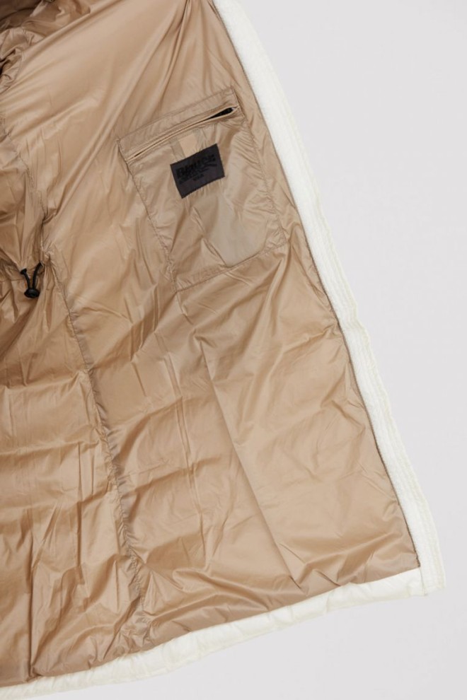 BLAUER Geacă de puf pentru femei, ecru, cu blană de raton detașabilă