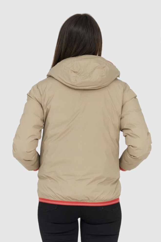 BLAUER Orange and beige reversible down jacket Stella reversible down jacket