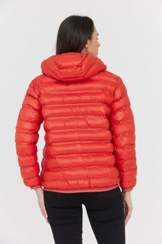 BLAUER Jachetă de puf reversibilă pentru femei, portocalie și bej Jachetă de puf reversibilă Stella