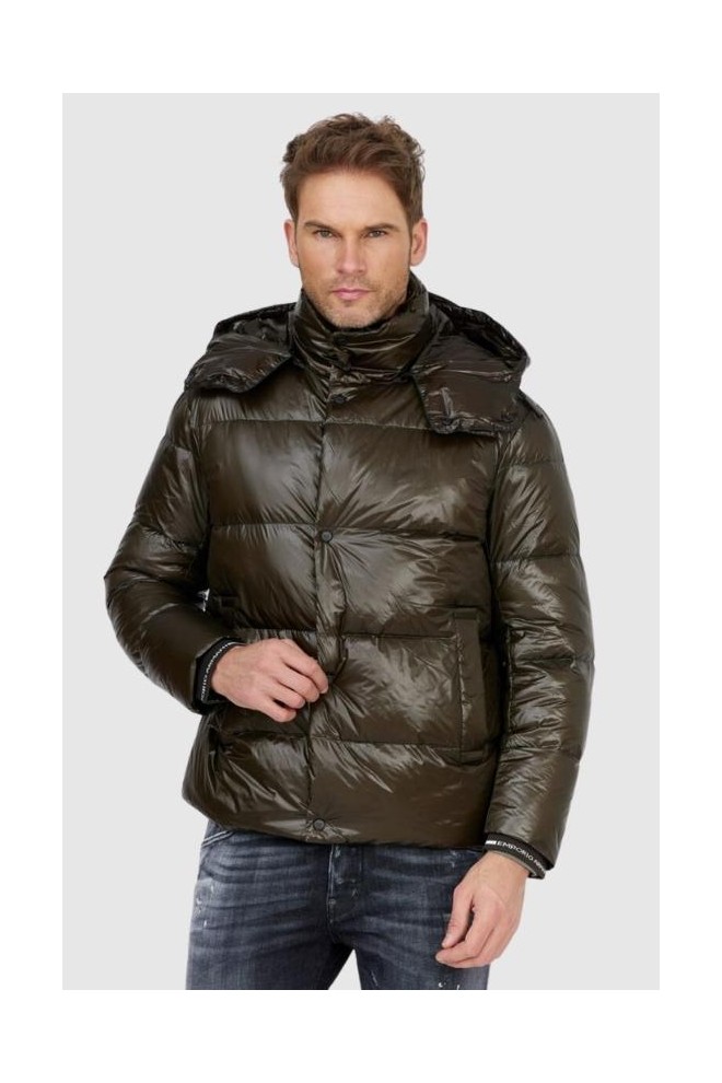 EMPORIO ARMANI Dark green men's down jacket