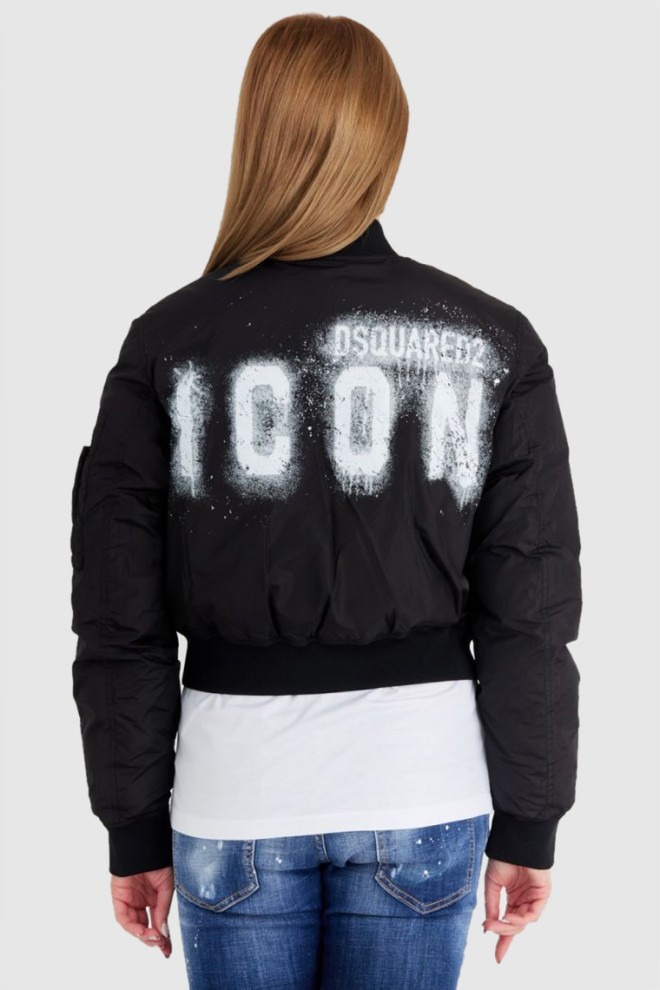 DSQUARED2 Jachetă bomber icon neagră pentru femei
