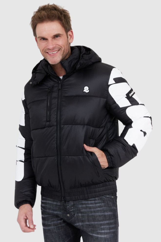 INVICTA Black men's down jacket with large logo