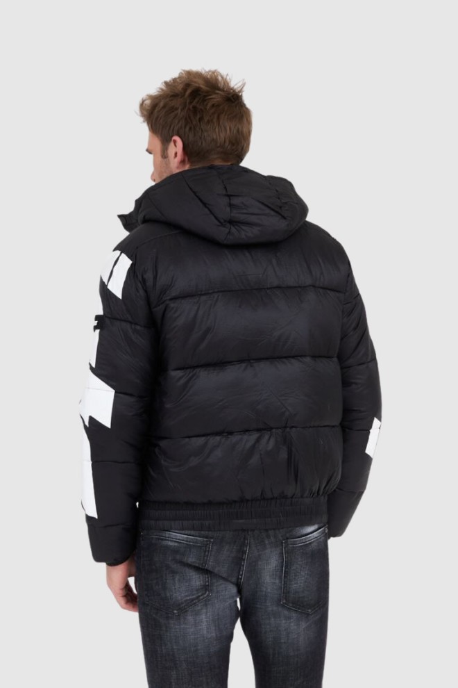 INVICTA Jachetă neagră cu logo mare pentru bărbați