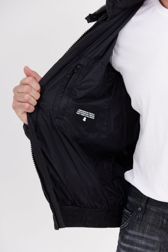 INVICTA Jachetă neagră cu logo mare pentru bărbați