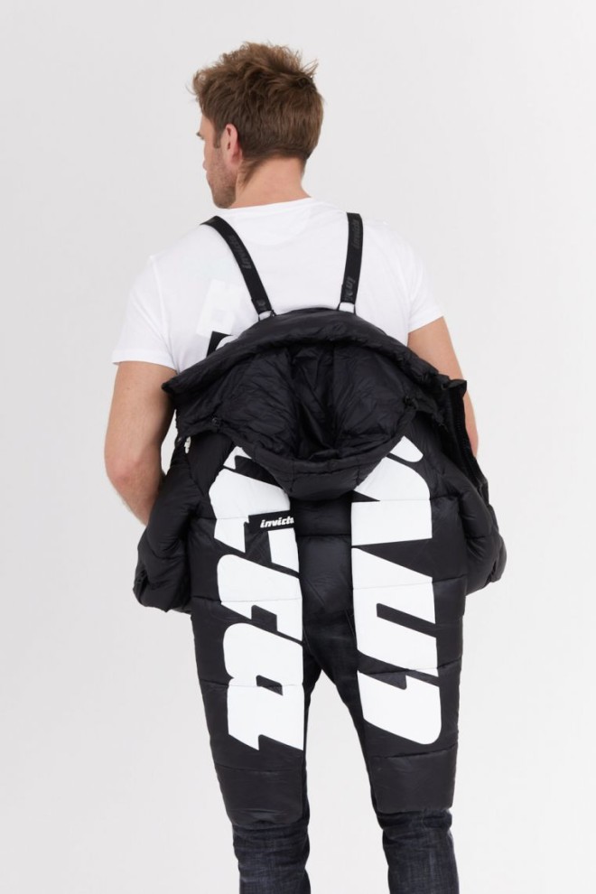 INVICTA Jachetă neagră cu logo mare pentru bărbați