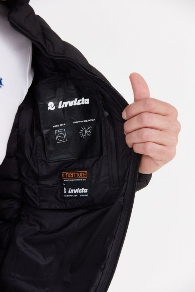 INVICTA Jachetă neagră în jos pentru bărbați
