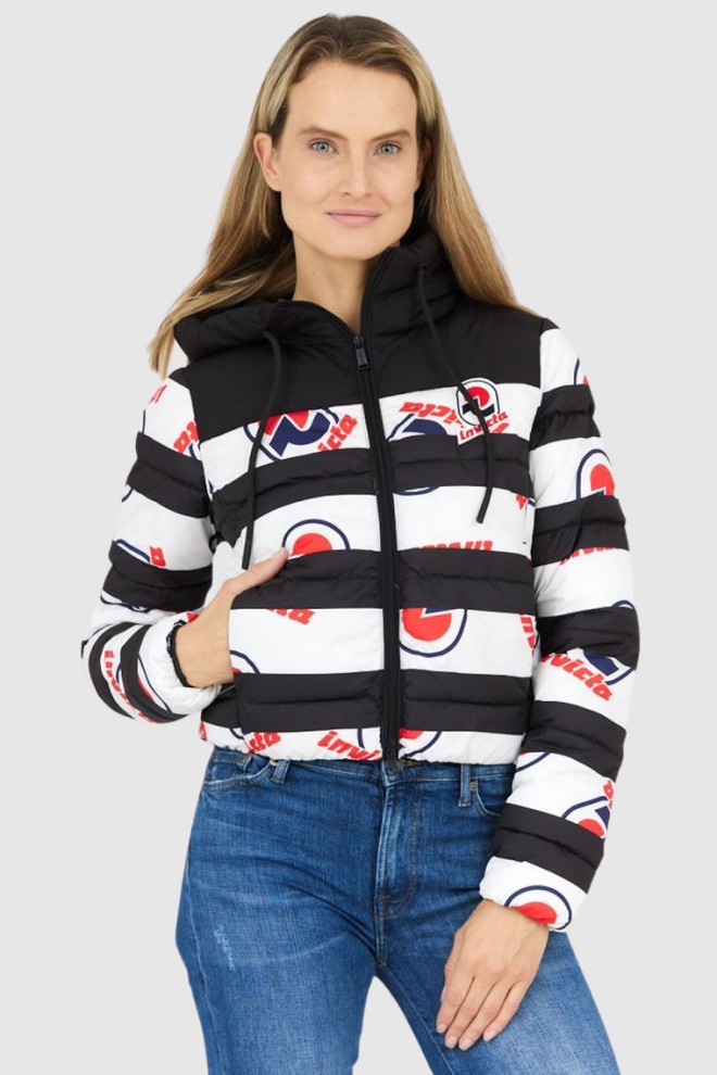 INVICTA Women's black jacket with white stripes and logo