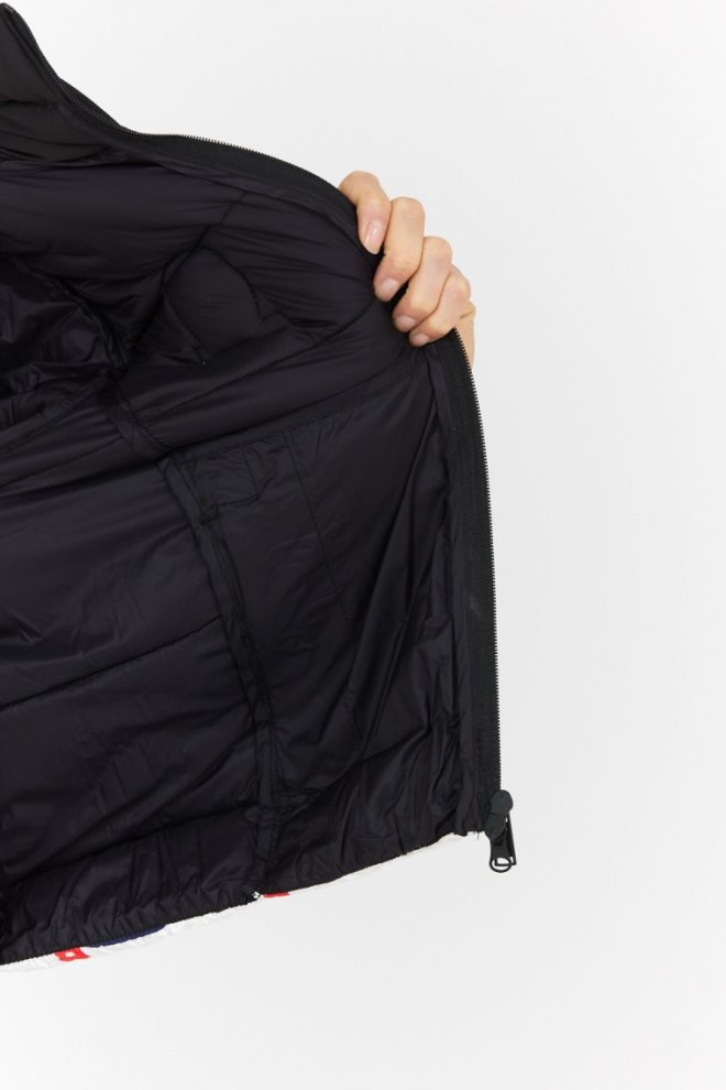 INVICTA Jachetă neagră pentru femei cu dungi albe și logo