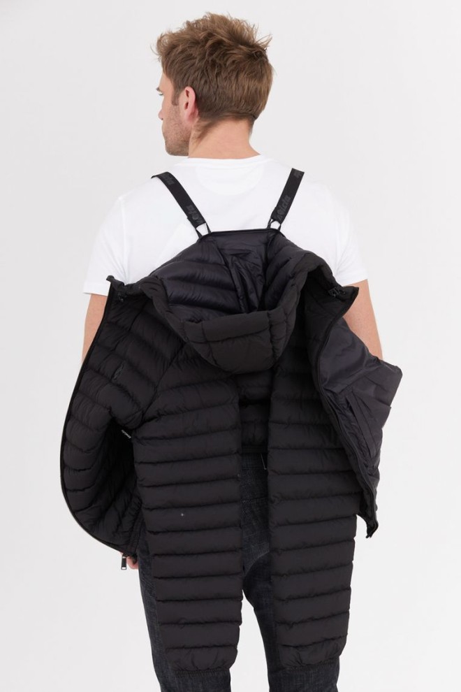 INVICTA Jachetă neagră cu glugă pentru bărbați