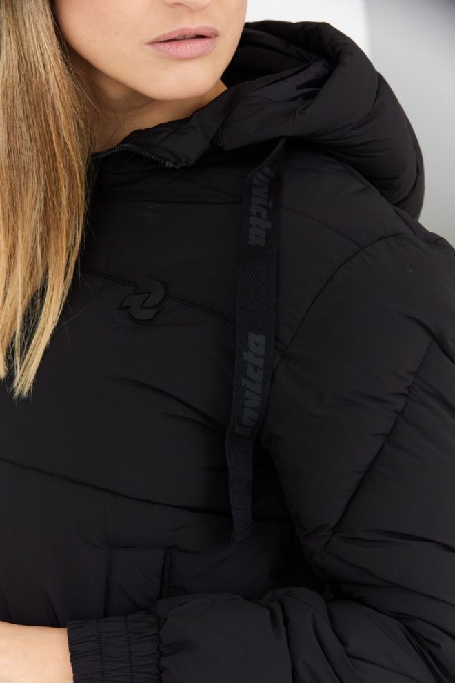 INVICTA Jachetă neagră cu glugă Isidore pentru femei