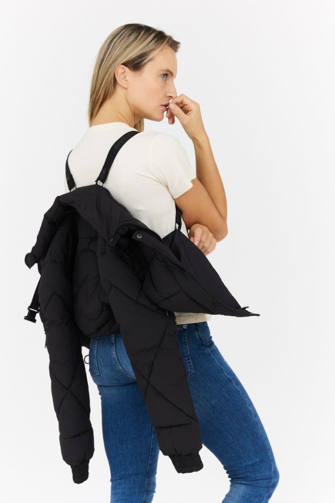 INVICTA Jachetă neagră în jos Isidore pentru femei