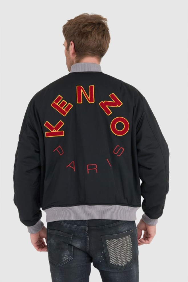 KENZO Jachetă bomber cu logo vintage neagră pentru bărbați