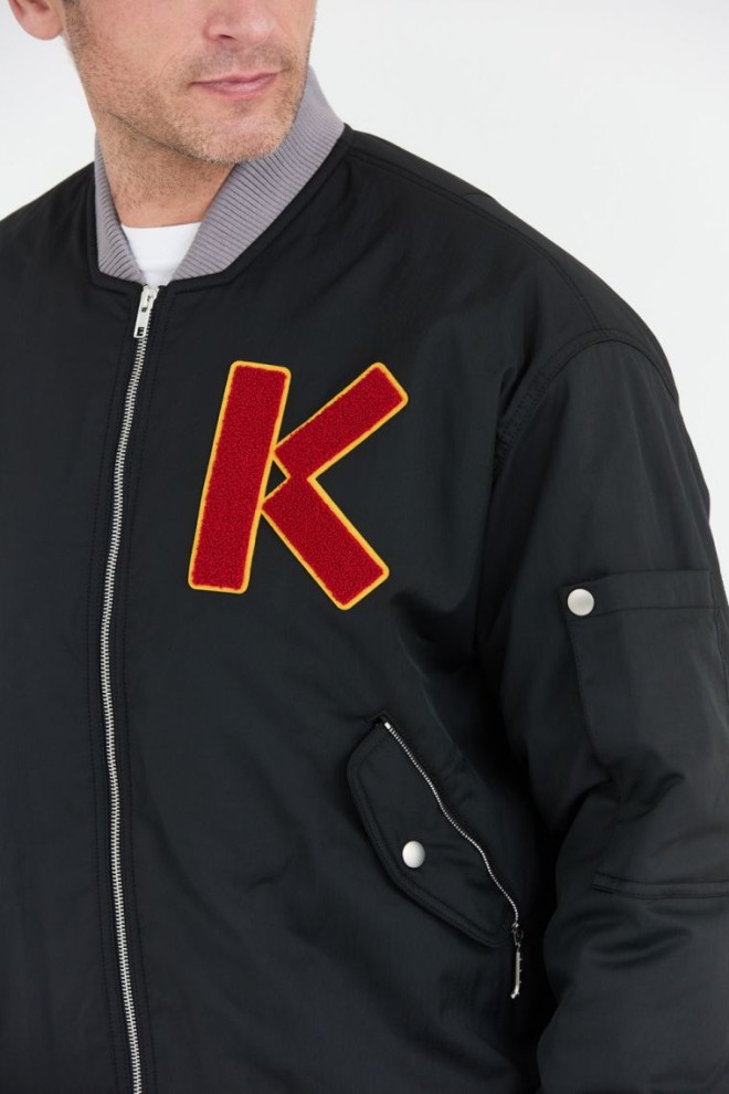 KENZO Black men's bomber jacket with vintage logo