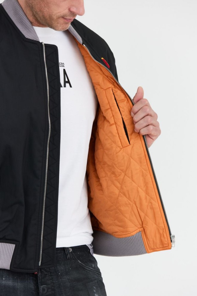 KENZO Jachetă bomber cu logo vintage neagră pentru bărbați