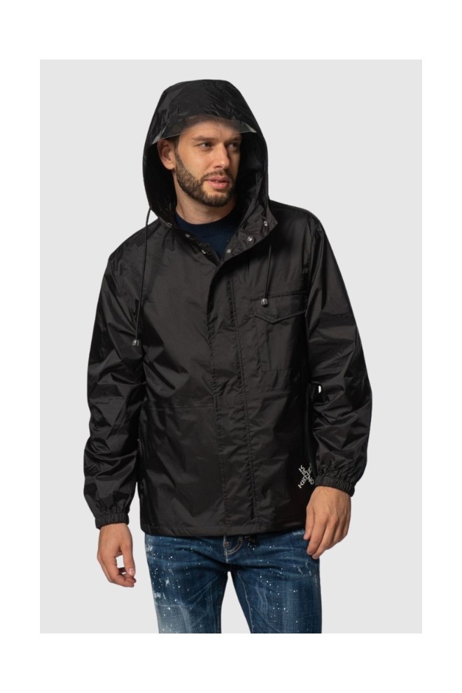 KENZO Jachetă sport cu glugă pentru bărbați, negru