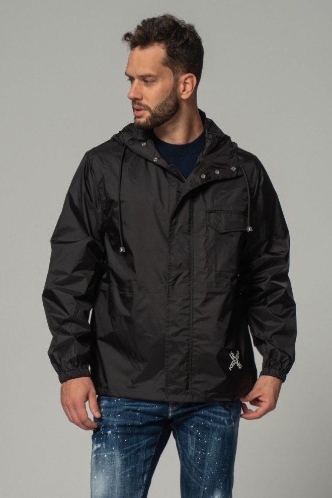 KENZO Jachetă sport cu glugă pentru bărbați, negru