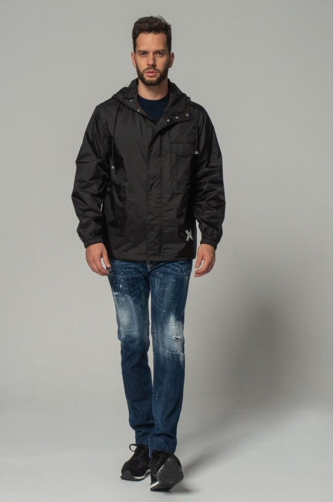 KENZO Jachetă sport cu glugă pentru bărbați, negru