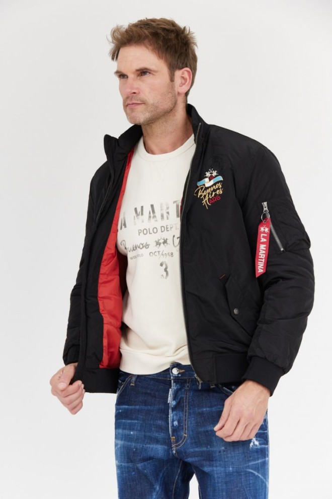 LA MARTINA Black men's bomber jacket