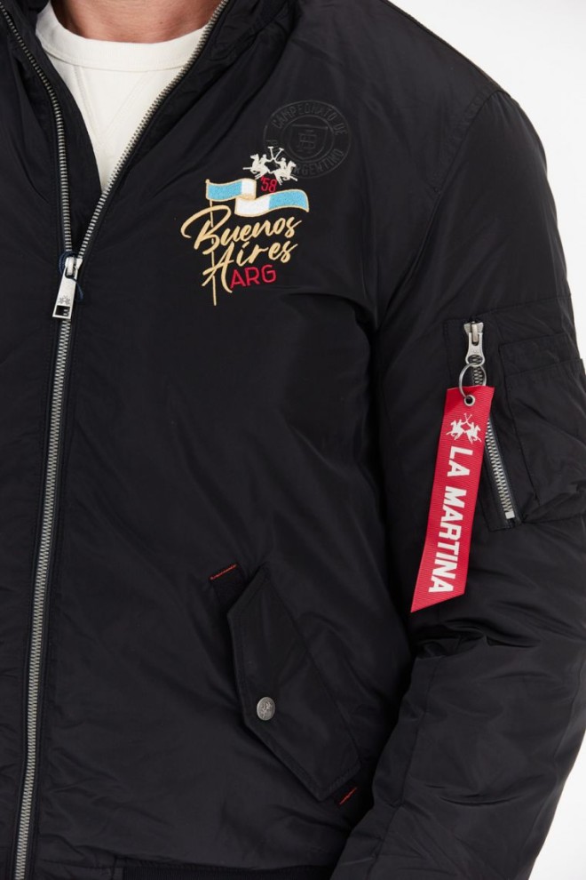 LA MARTINA Jachetă bomber neagră pentru bărbați