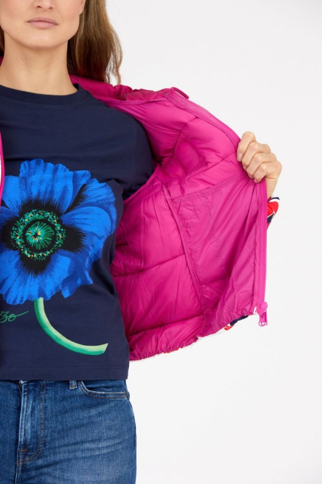 INVICTA Pink women's jacket with white stripes and logo