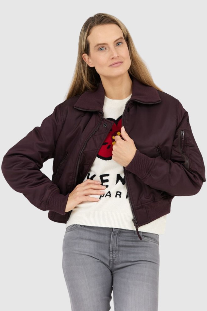 KENZO Maroon women's boke flower bomber jacket