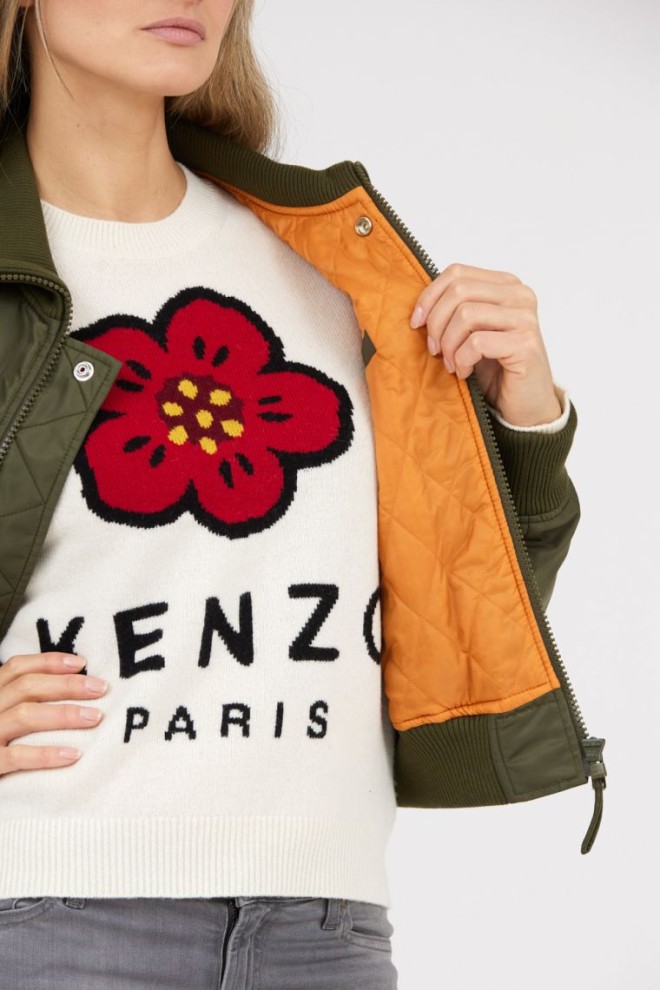 Jachetă bomber cu flori boke verde pentru femei KENZO 