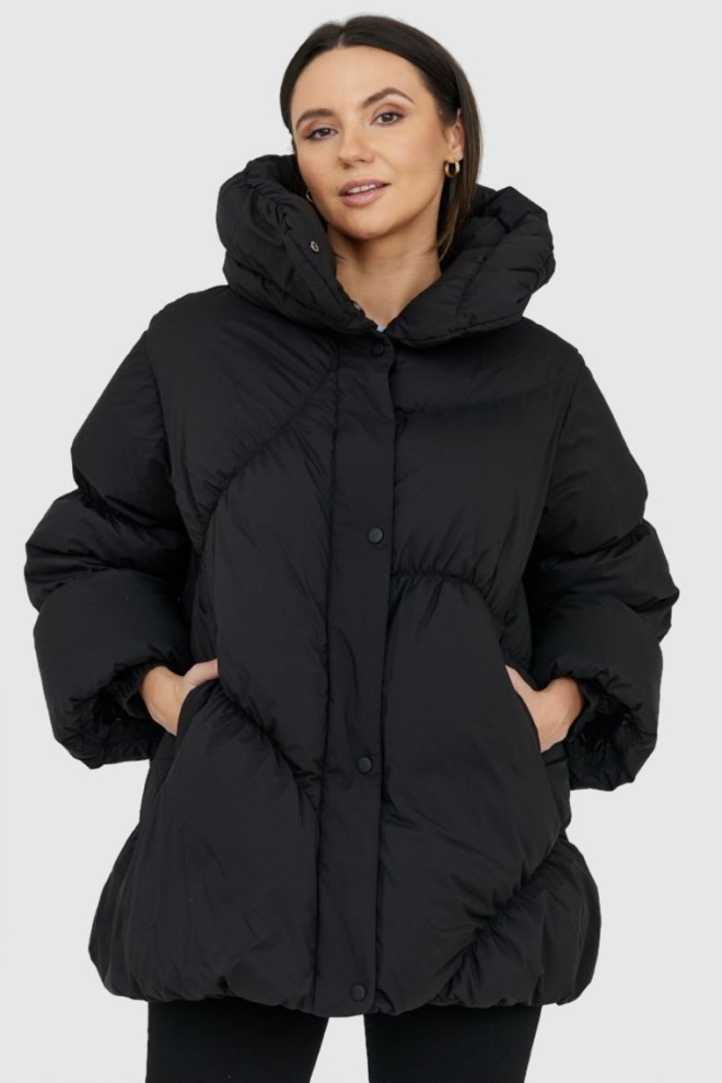 HETREGO Black long down jacket Tiffany