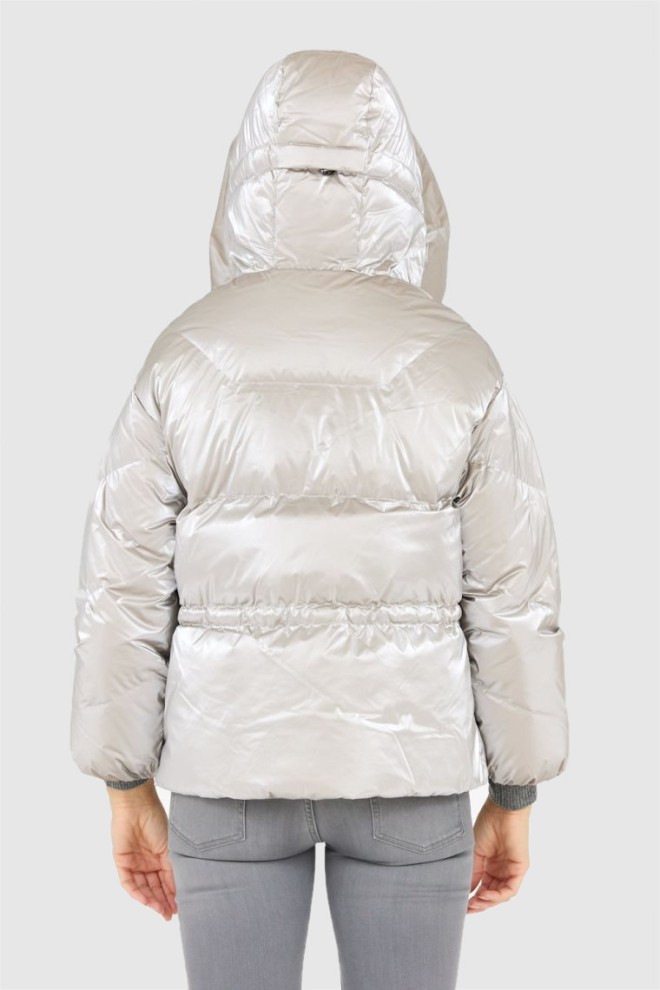 HETREGO Women's silver jacket with hood Muriel