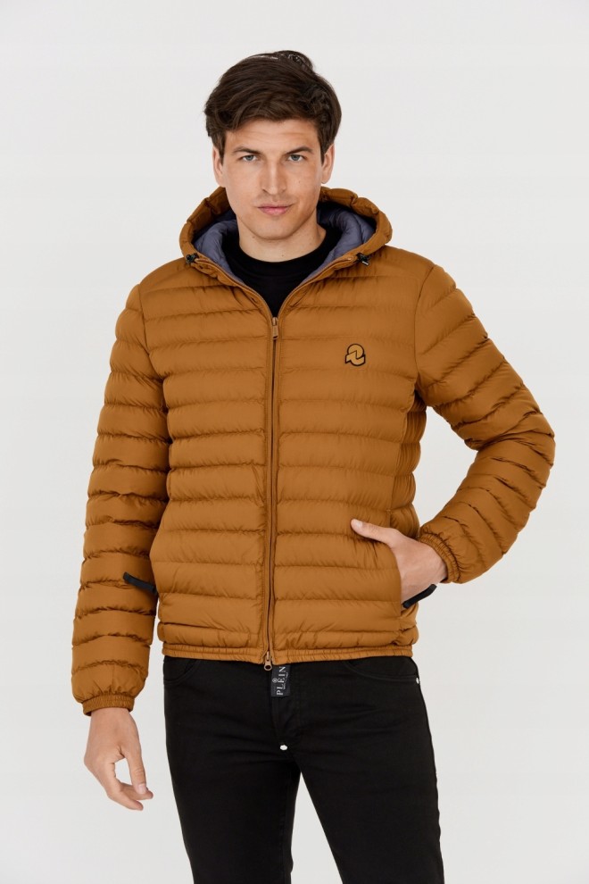 INVICTA Brown down jacket with hood