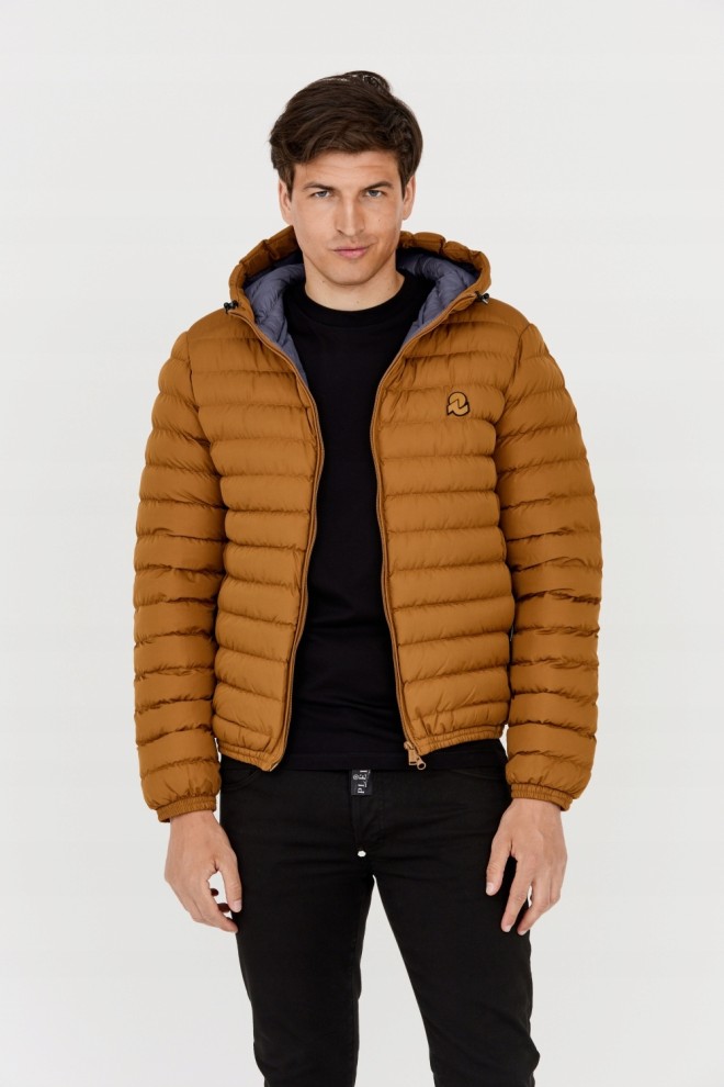 INVICTA Brown down jacket with hood