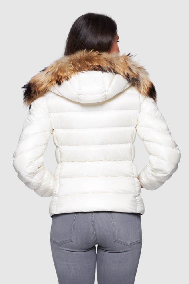 HETREGO Ecru down Holly jacket with detachable hood