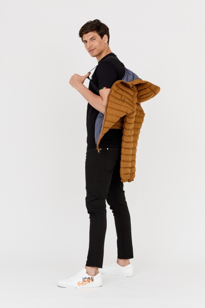 INVICTA Jachetă de puf cu glugă pentru bărbați, maro