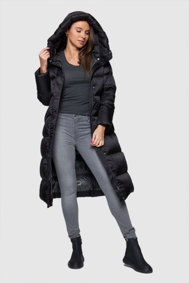 HETREGO Black Karen down coat with hood