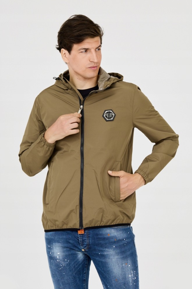 PHILIPP PLEIN Jachetă windbreaker verde pentru bărbați