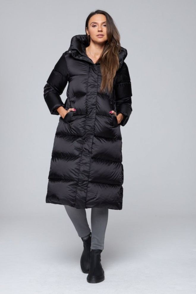 HETREGO Black Karen down coat with hood