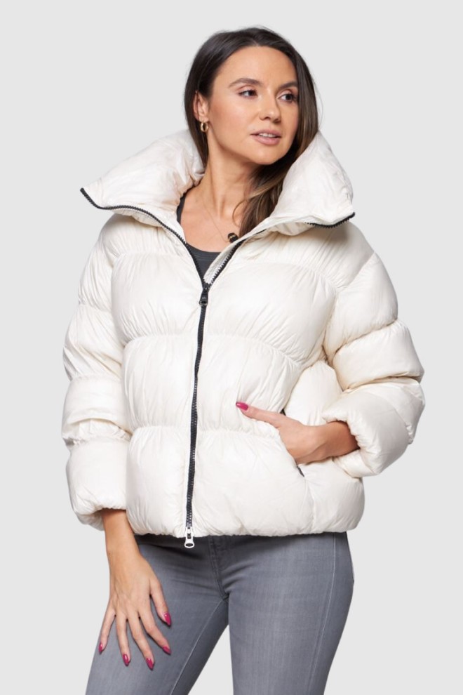 HETREGO Cream Short Down Jacket Ila