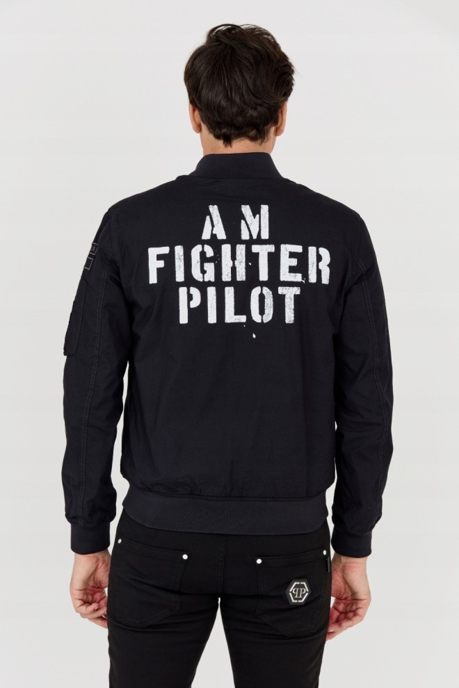 AERONAUTICA MILITARE Men's black bomber jacket