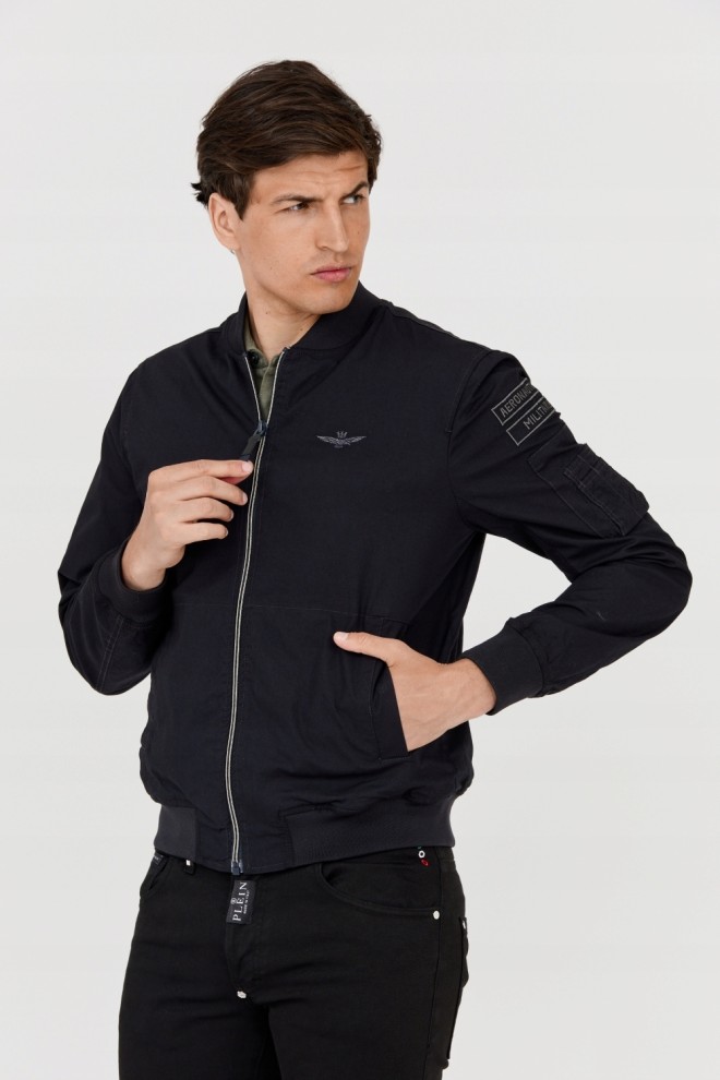 AERONAUTICA MILITARE Men's black bomber jacket