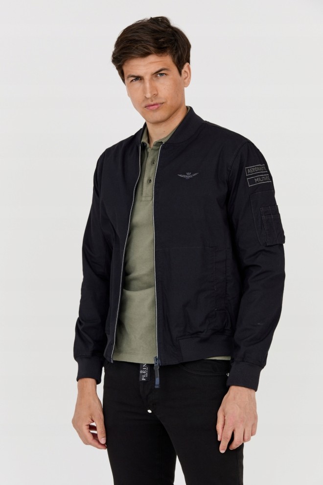 AERONAUTICA MILITARE Men's black bomber jacket