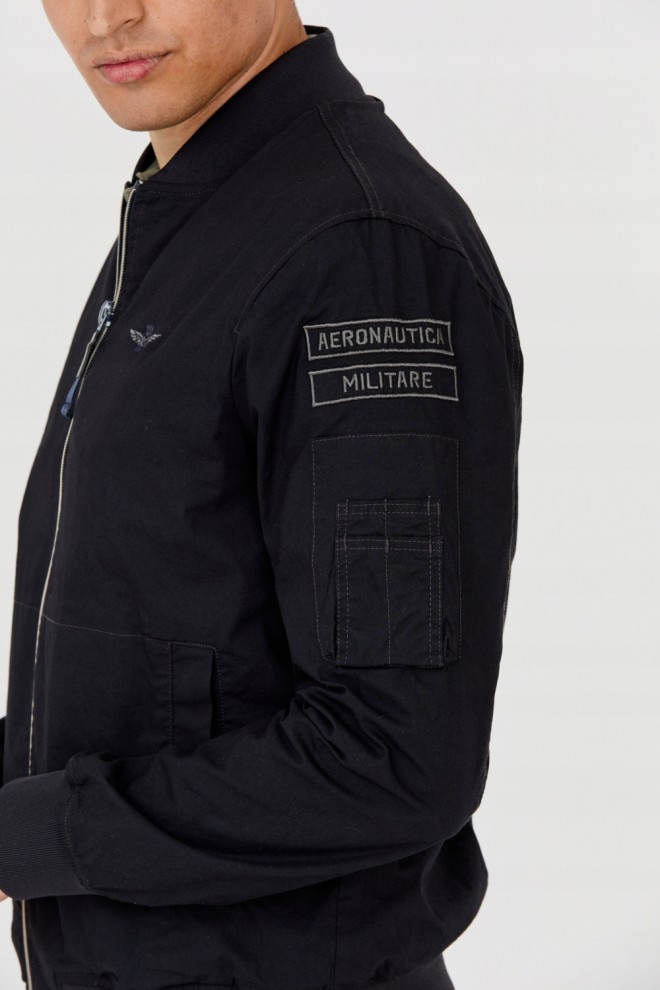 AERONAUTICA MILITARE Jachetă bomber neagră pentru bărbați