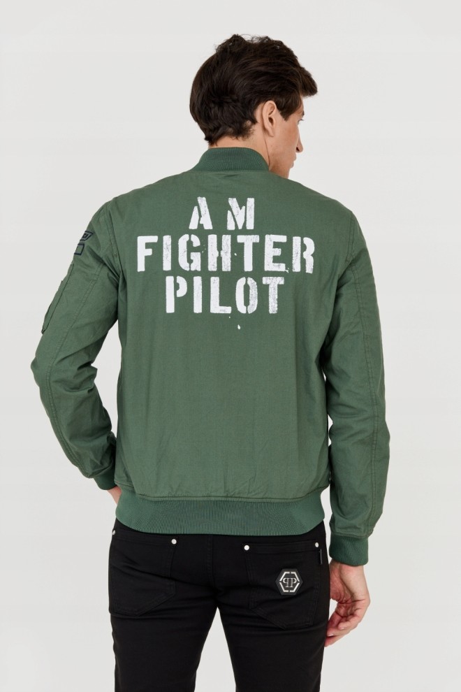 AERONAUTICA MILITARE Jachetă bomber verde pentru bărbați