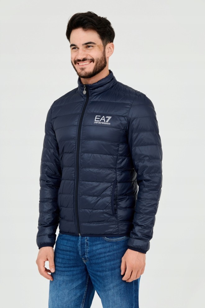 EA7 Navy blue men's quilted jacket