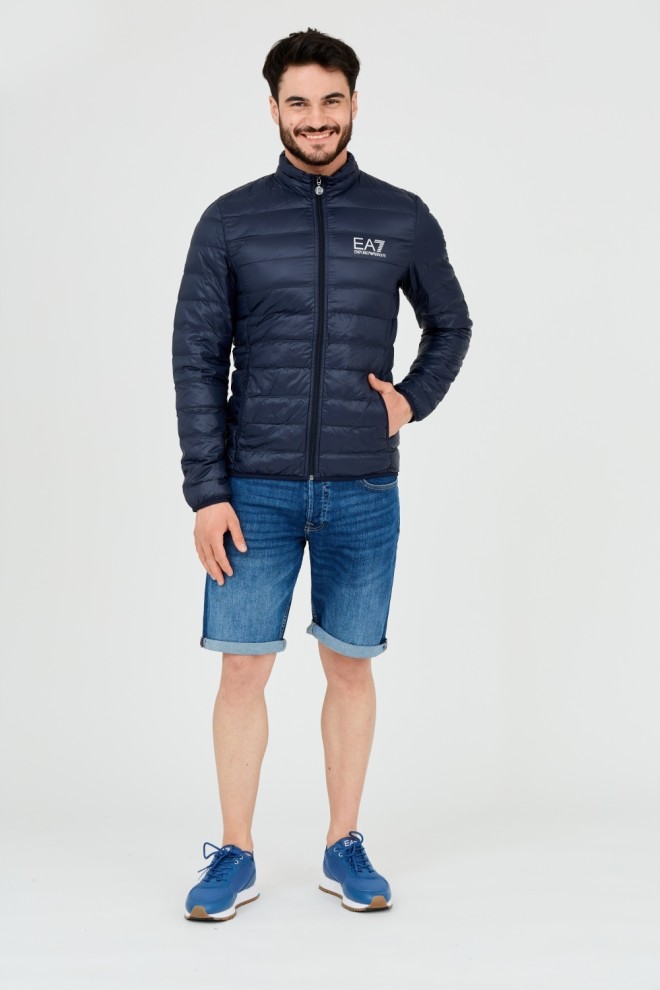 EA7 Navy blue men's quilted jacket