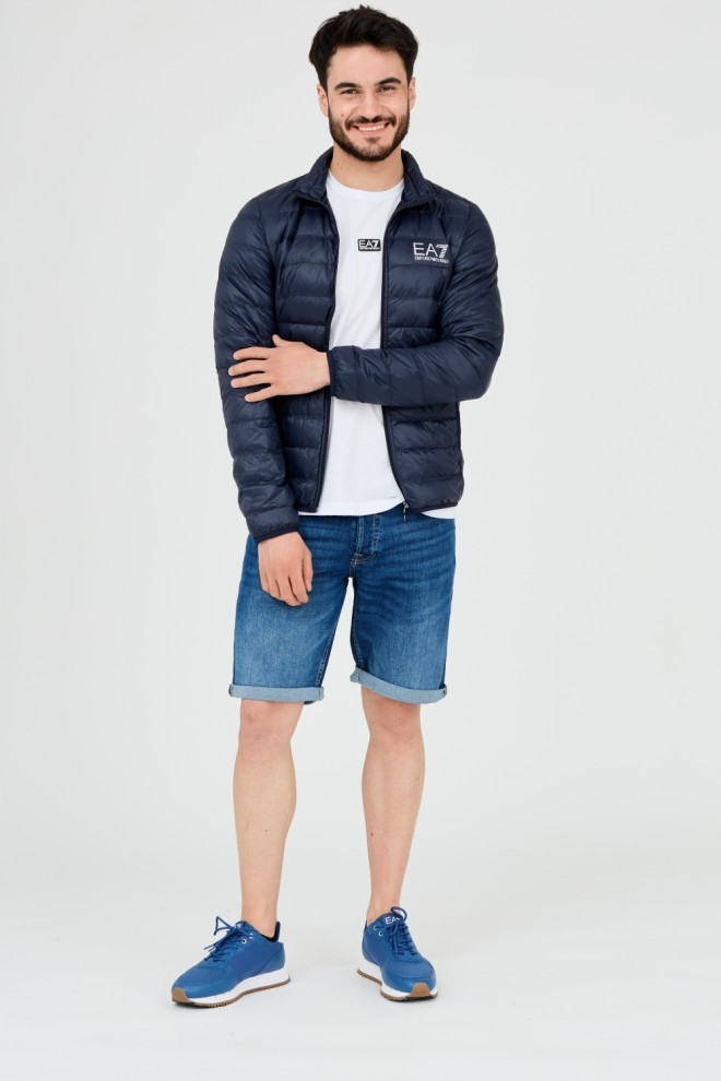 EA7 Navy blue men's quilted jacket