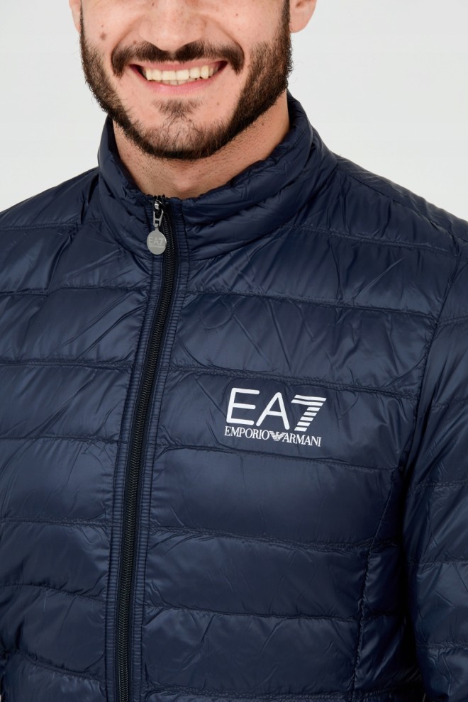 EA7 Navy blue men's quilted jacket