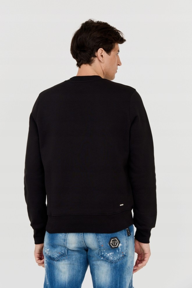 AMIRI Hanorac negru pentru bărbați cu logo alb mare