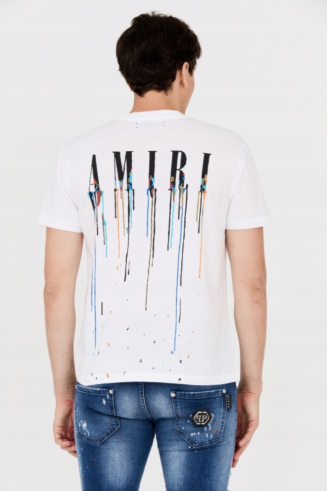 AMIRI T-shirt white with colored paint effect